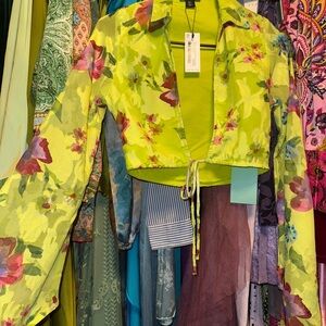 Nasty Gal Vibrant Floral Cropped Blazer